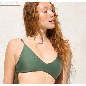 J.Crew Classic Sculpt Lana Bikini Top Simply Sage Adjust Strap CI681 Size S NWT